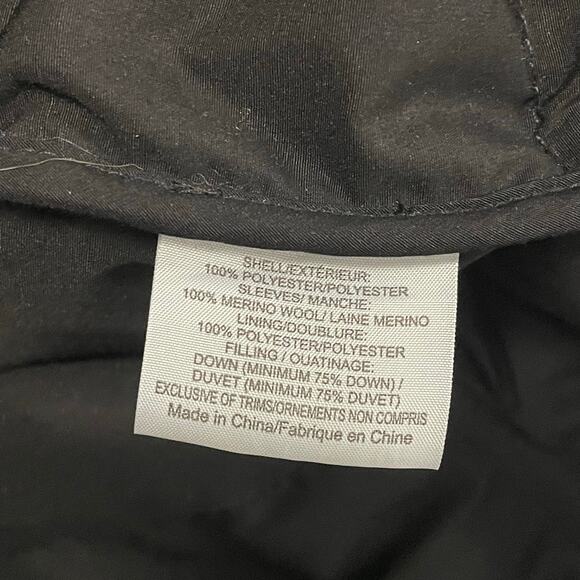 Tory Burch Black White Merino Wool Paneled Zip Up Down Fill Jacket Size 4 AS IS - Picture 7 of 7